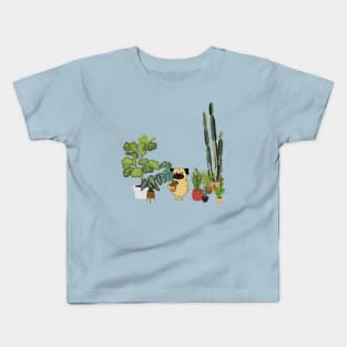 Pug and Plants Kids T-Shirt